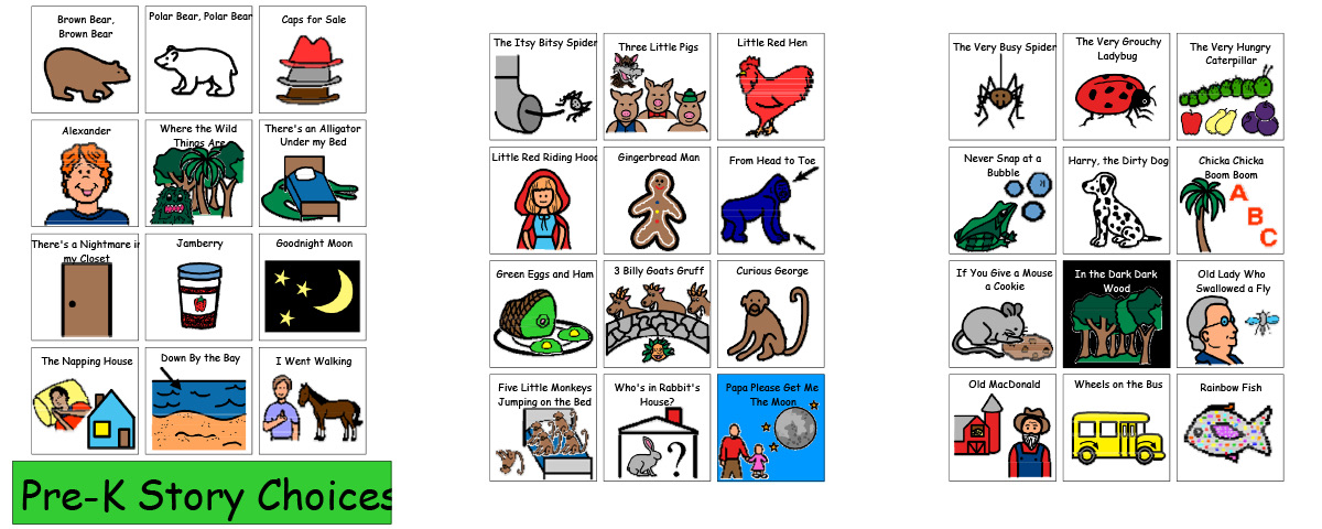 PreK Stories Choice Board